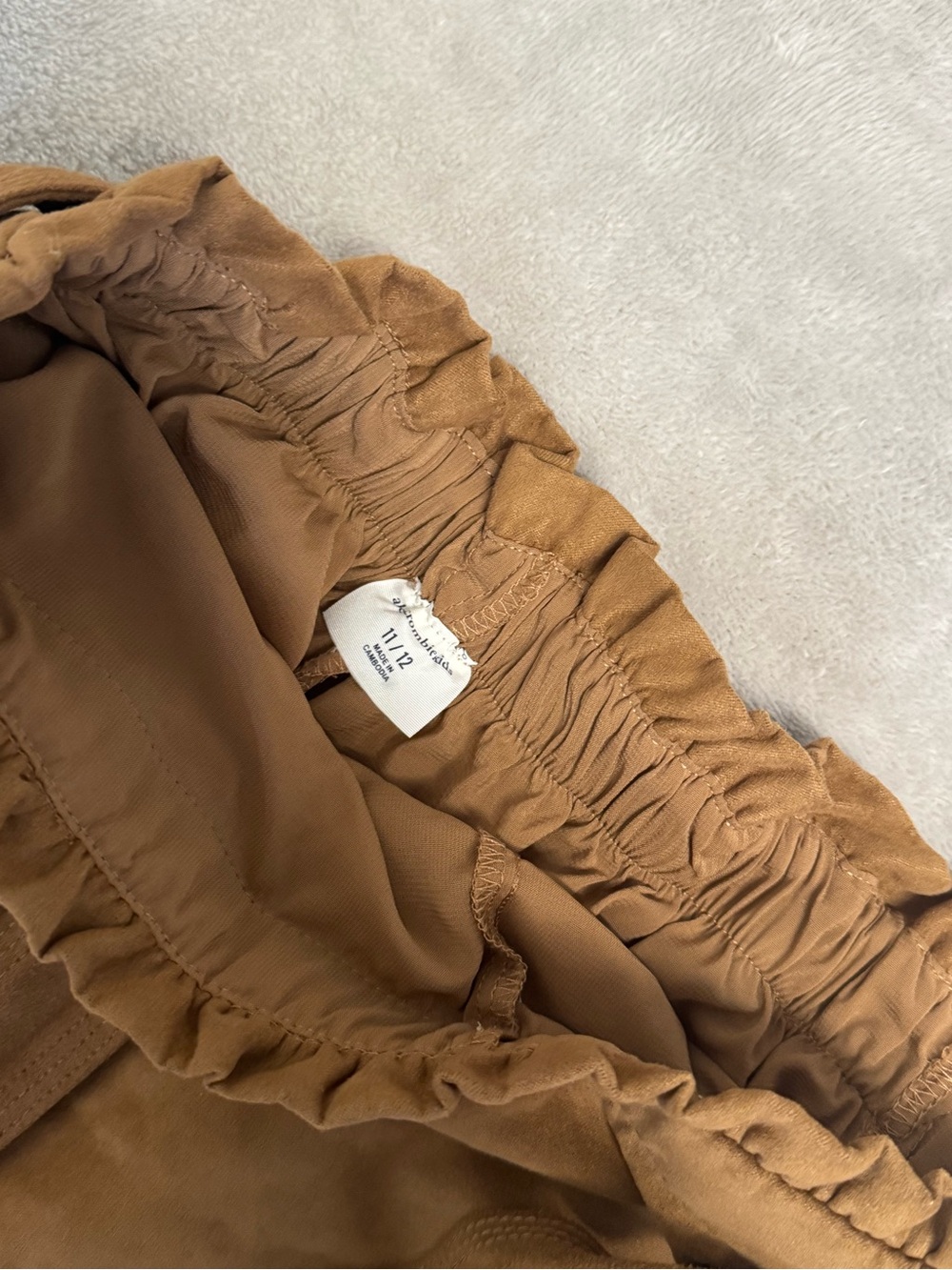 Abercrombie & Fitch Girls Brown Suede-Look Skirt with Tie Belt - Picture 2 of 3